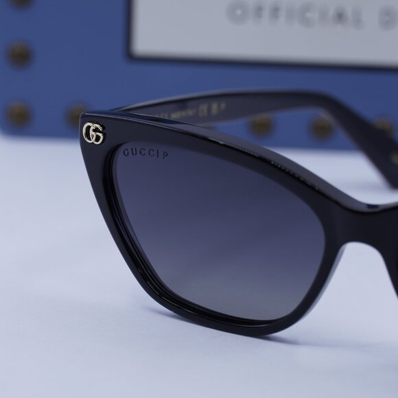Gucci GG1815S 005 Cat Eye Sunglasses – Black/Grey Polarized - Picture 2 of 11
